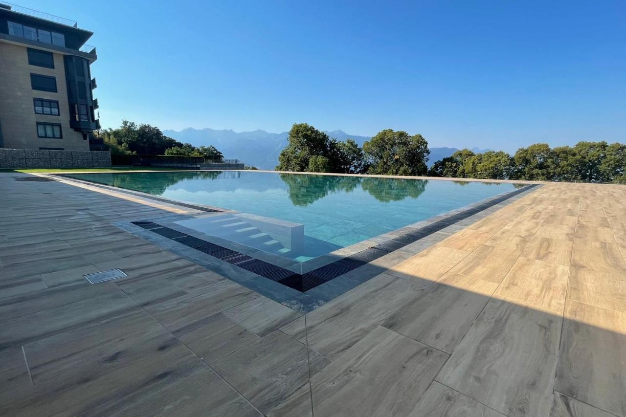 Les Terrasses De Lavaux 1 - Appartement De Luxe Avec Vue Panoramique Et Piscine Puidoux Exterior foto